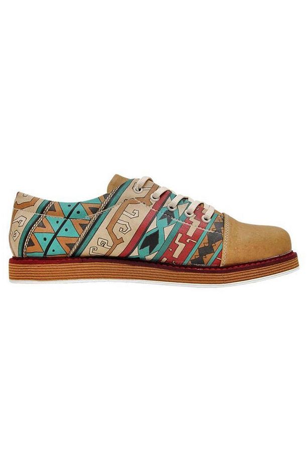 Kadın Vegan Deri Çok Renkli Günlük Ayakkabı - Camel Colors Tasarım - 3