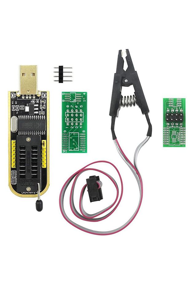 CH341A 24 25 Serisi BIOS USB Programcı Modülü ve 93CXX / 25CXX / 24CXX için SOIC8 SOP8 Test Klipsi - 1
