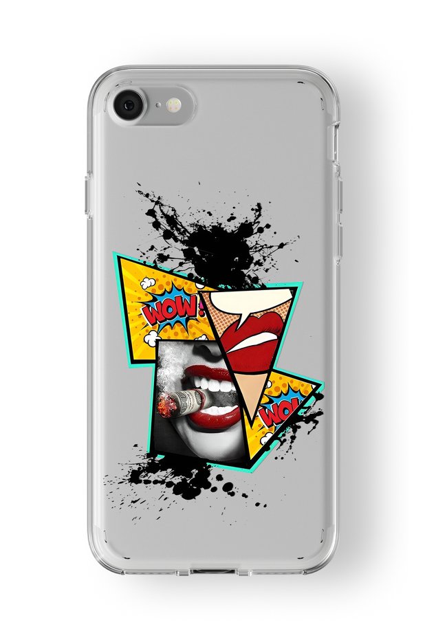 حافظة شفافة مطبوعة بتصميم فني بوب آرت كولاج متوافقة مع هاتف Iphone 6 و6s