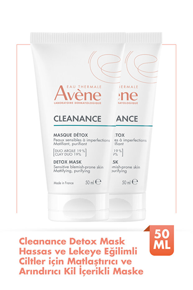 Cleanance Detox Mask for Sensitive and Blemish-Prone Skin Mask with Mattifying Clay 50 ml x2 - 1