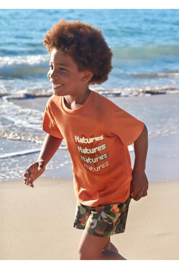 Boy's Green Printed Shorts Swimsuit 06674-020