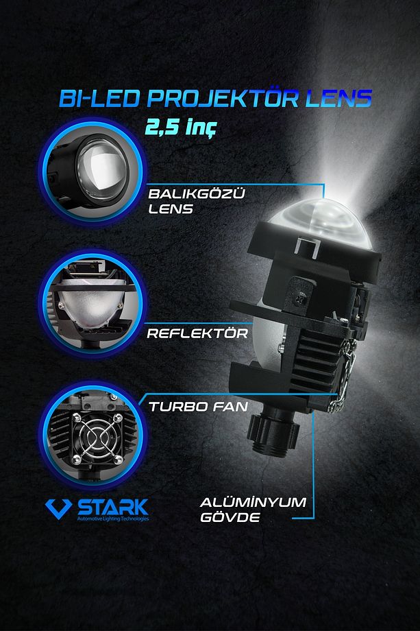 2.5 İNÇ Bİ-LED PROJEKTÖR MERCEK - 3