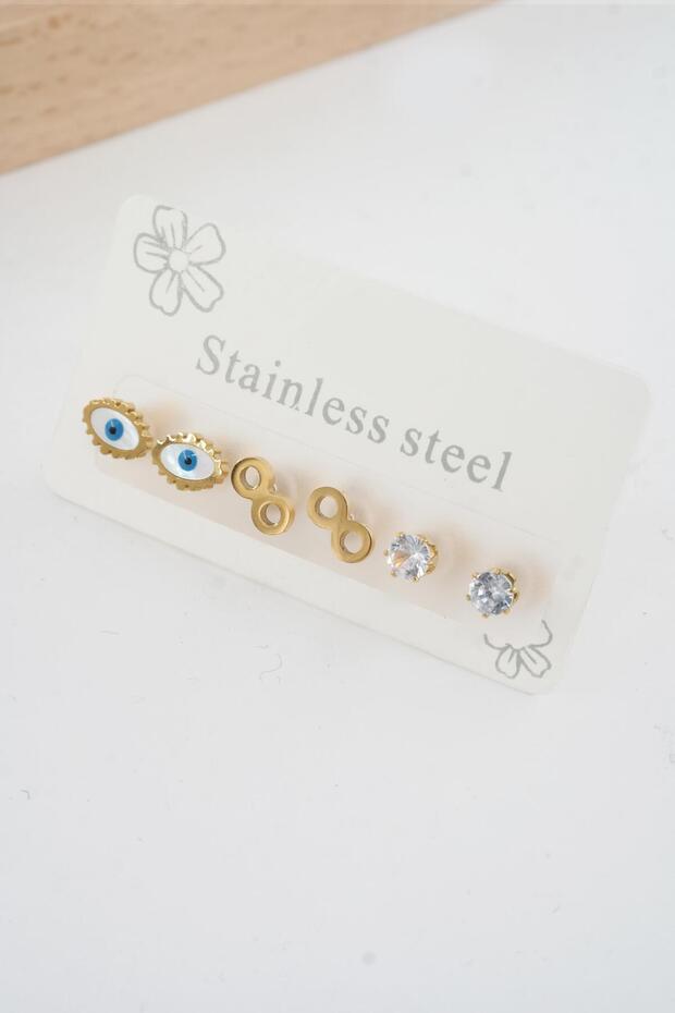 Women's 316 L Stainless Steel Anti-Tarnish 6-Piece Earrings Set