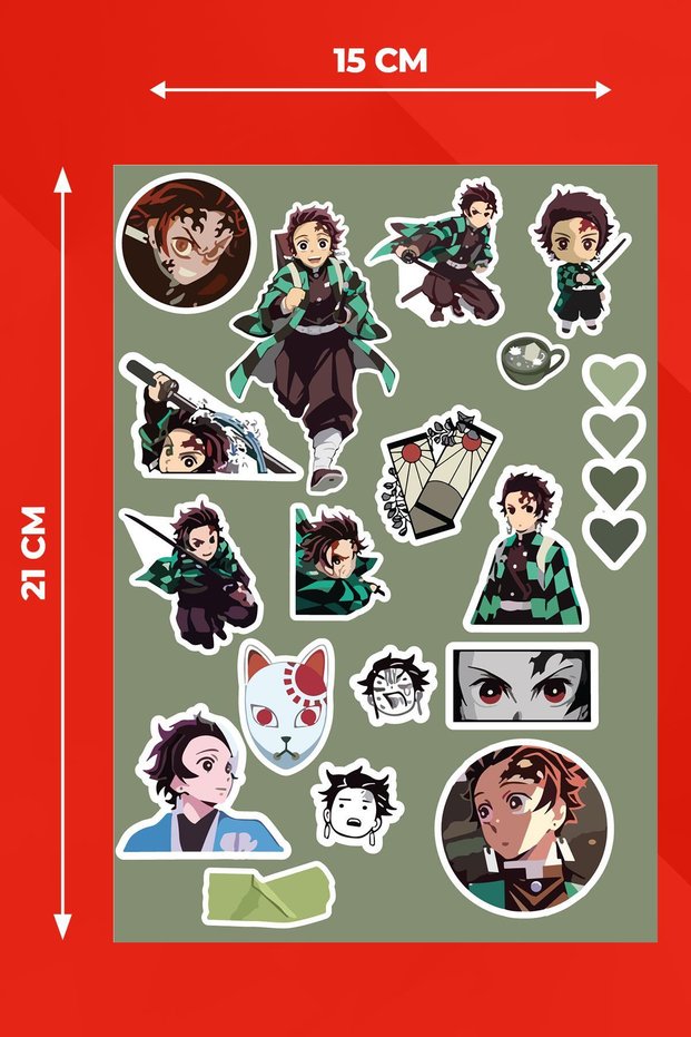 Anime Marketi Tanjiro Kamado Anime Temalı Sticker Seti - Ajanda ...