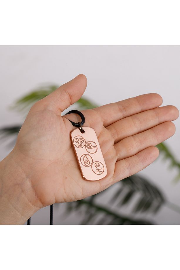 Saf Bakır Kolye, Stres Anksiyete Için 2.5mm Kalın Saf Bakır Kolye, 4 Element, Unisex - 2