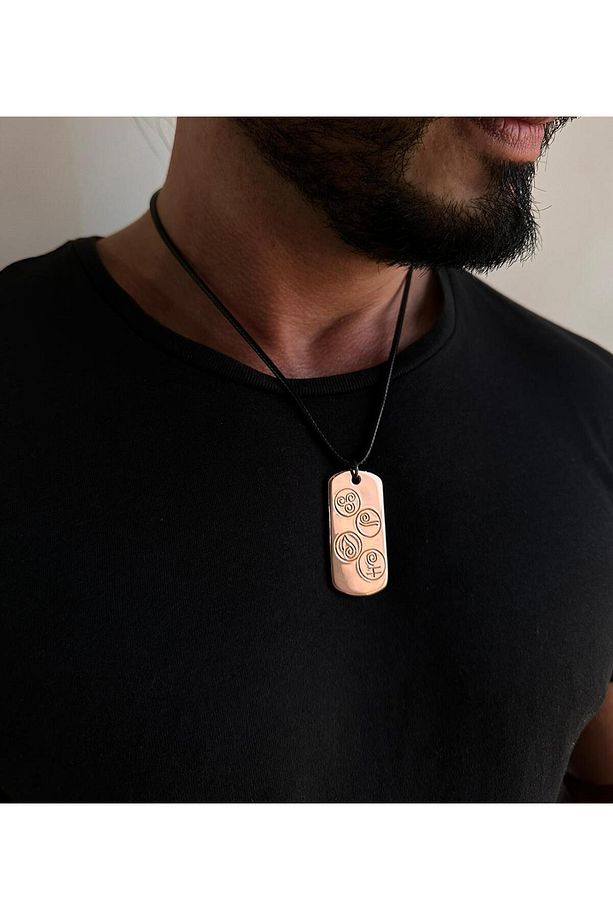 Saf Bakır Kolye, Stres Anksiyete Için 2.5mm Kalın Saf Bakır Kolye, 4 Element, Unisex - 5