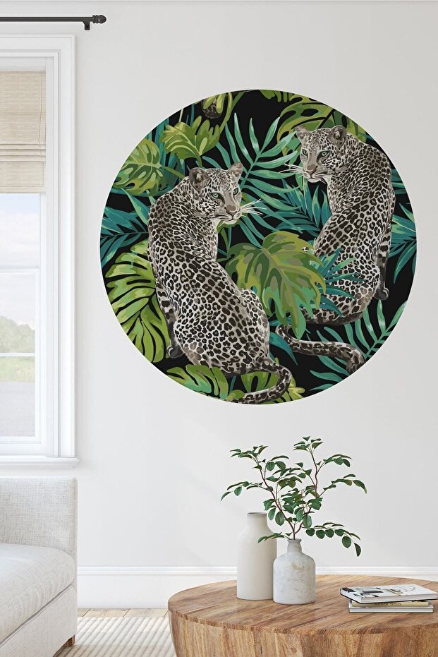 نموذج دائري ليوبارد الجدار ملصق - 1