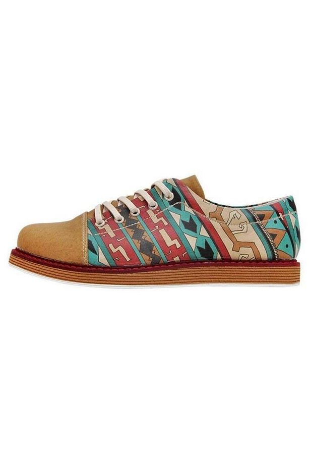 Kadın Vegan Deri Çok Renkli Günlük Ayakkabı - Camel Colors Tasarım - 4