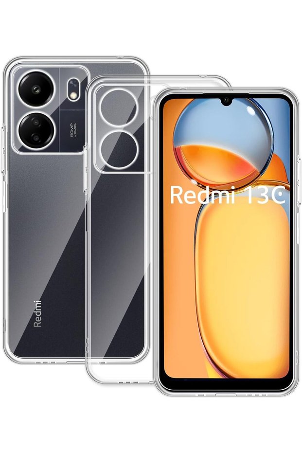 Xiaomi Redmi 13C Compatible Case Hd Transparent Shockproof Camera Protected Ultra Thin Anti-Shock Cover