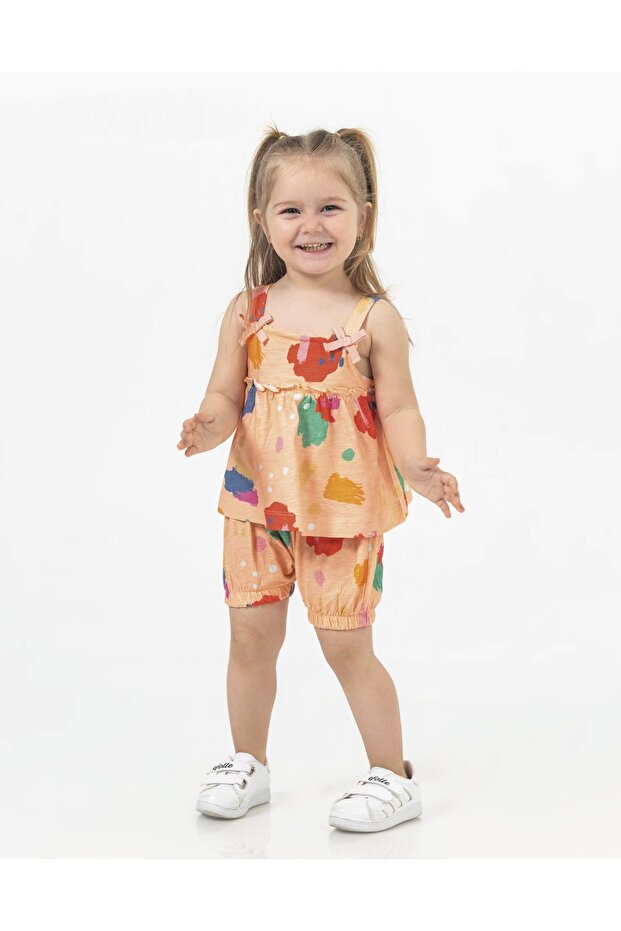 Baby Girl Tunic Model Top and Bottom Set with Shorts