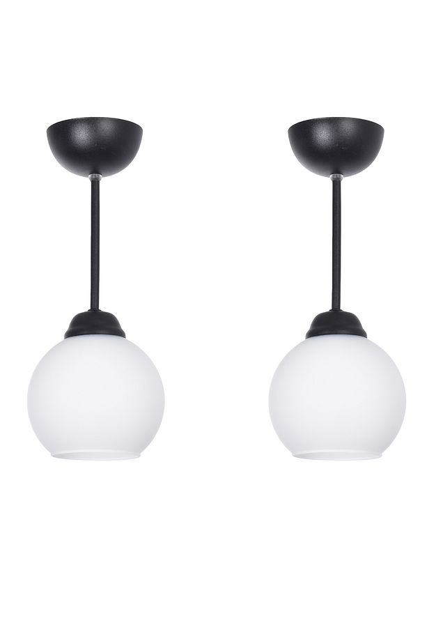 Suna Modern Salon - Mutfak - Hol - Antre  Siyah Renk Beyaz Camlı Tekli Tavan  Avize (2 ADET) - 1