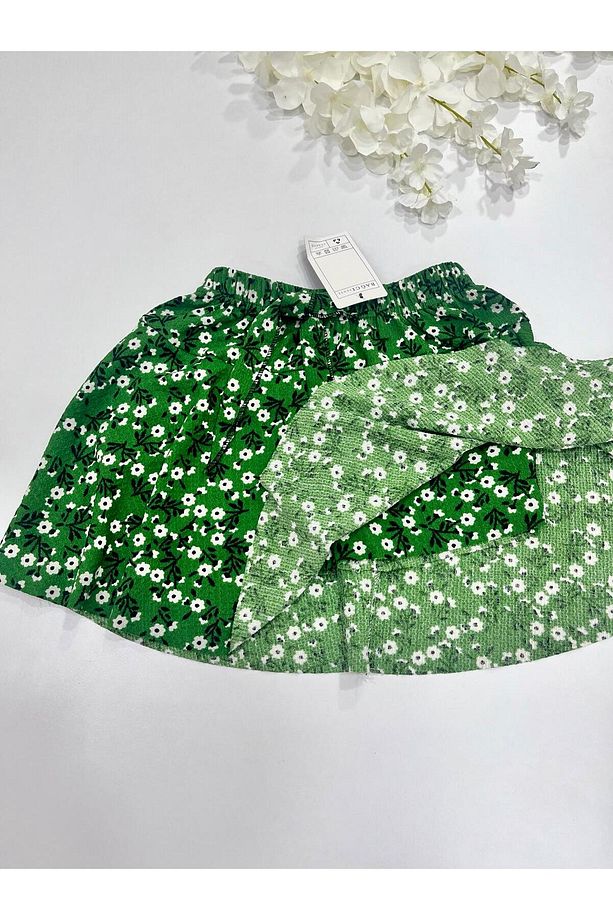 volanlı çocuk şort etek /volanlı çiçek desen  mini şortlu etek/ mini yazlık şort etek - 2