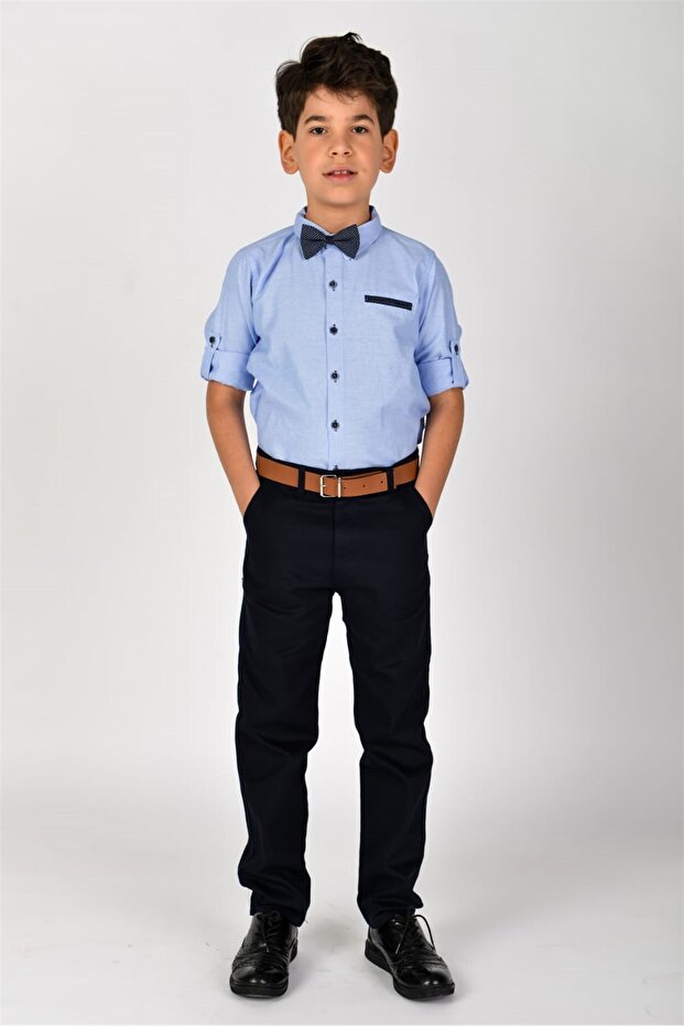 Belted Bow Tie Boy's Set - 1