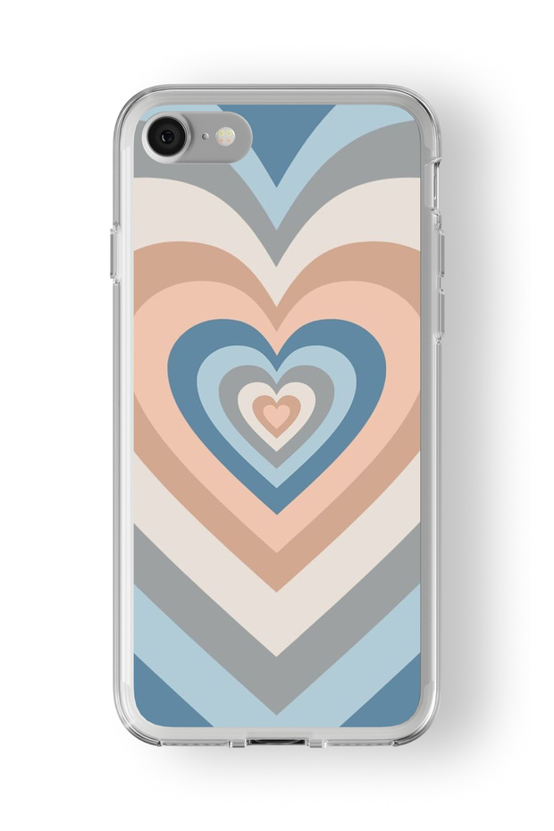 Iphone 7 And 8 Compatible Latte Heart Design Printed Transparent Case