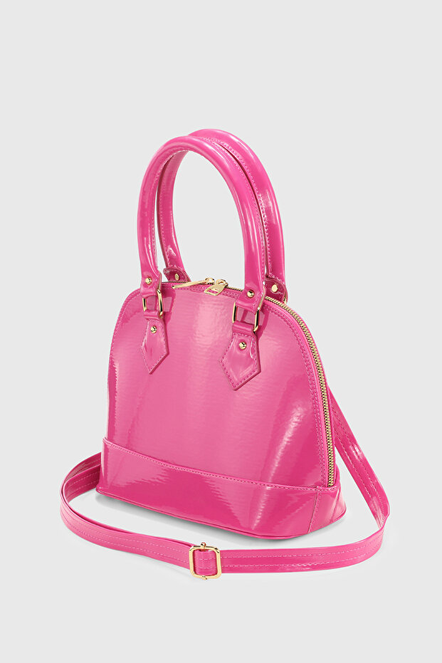 Pink Patent Leather Versatile Crossbody Bag 258