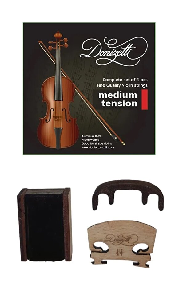 Violin String Set Resin Rosin Bridge Silencer Tum Accessories in One