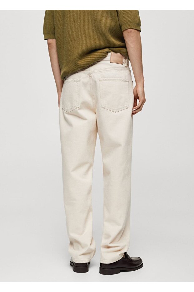 Rahat kesim pamuklu jean pantolon - 4