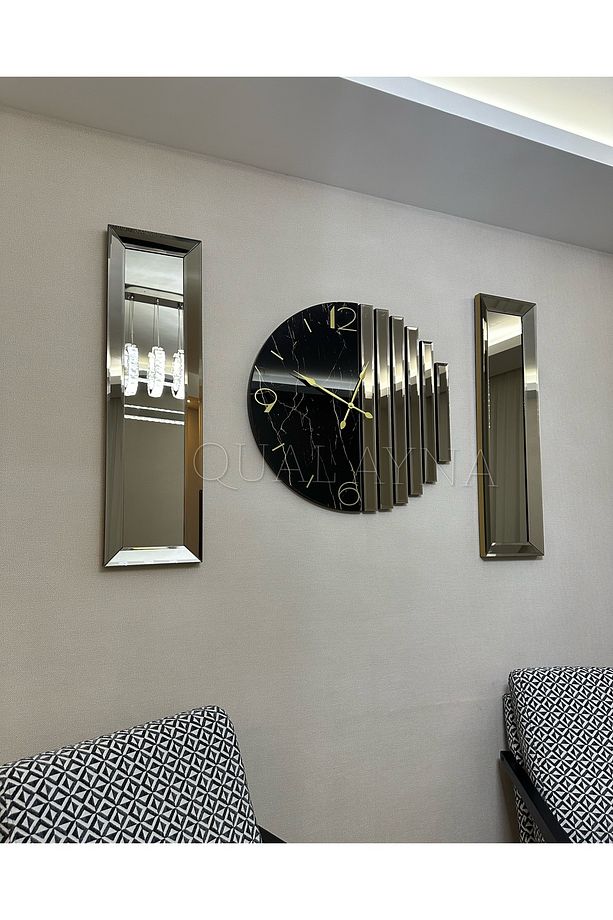 3’lü Bronz Aynalı Ritmik Saat Set - 1