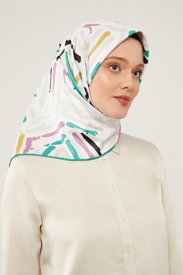 Zümrüt Fırça Desen Twill Eşarp - 2