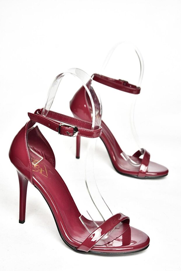 B922112608 Claret Red lakkbőr vékony sarkú női cipő - 7