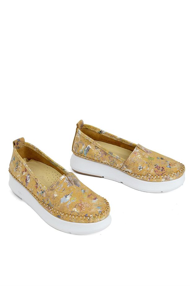 Elit Mn057C Kadın Hakiki Deri Espadril Sarı - 4