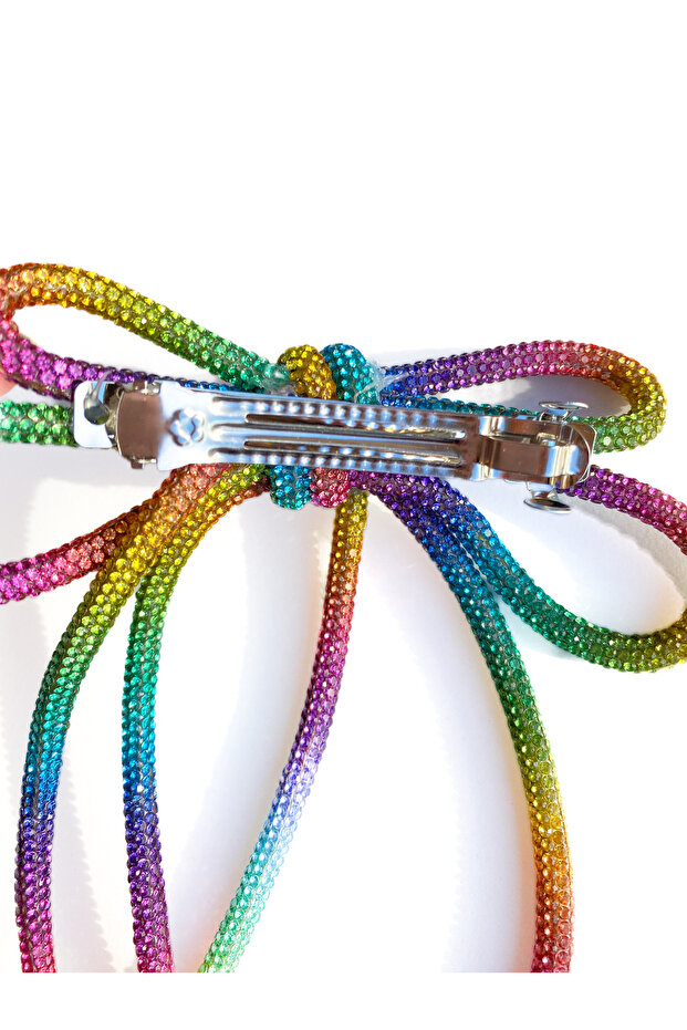 مشبك أوتوماتيكي بفيونكة من حجر الكريستال - 3