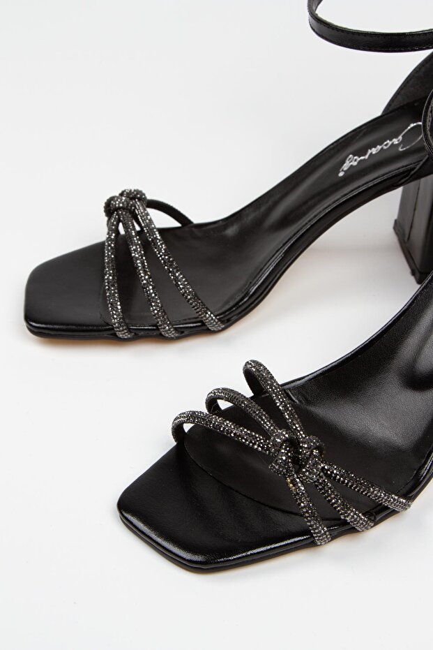 Heeled Large Size Stoned Evening Dress Shoes