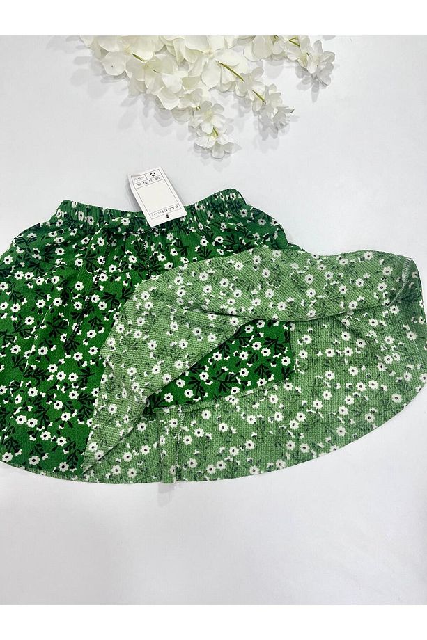 volanlı çocuk şort etek /volanlı çiçek desen  mini şortlu etek/ mini yazlık şort etek - 3