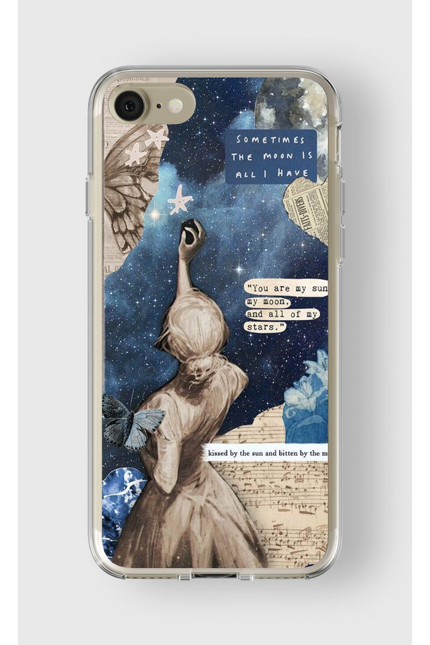 iPhone 6 and 6S Compatible Sky Collage Design Printed Transparent Case