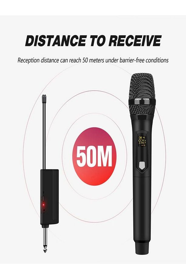 WN-03 Amfi Hoparlör için Telsiz Mikrofon Şarj Edilebilir Kablosuz Mikrofon  Uyumlu - 2