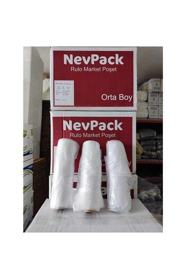 1 Koli (20 Adet) Orta Boy 200’lü Manav Poşeti Hışır Atlet Poşet Rulo Mat Poşet 25x46 CM - 1