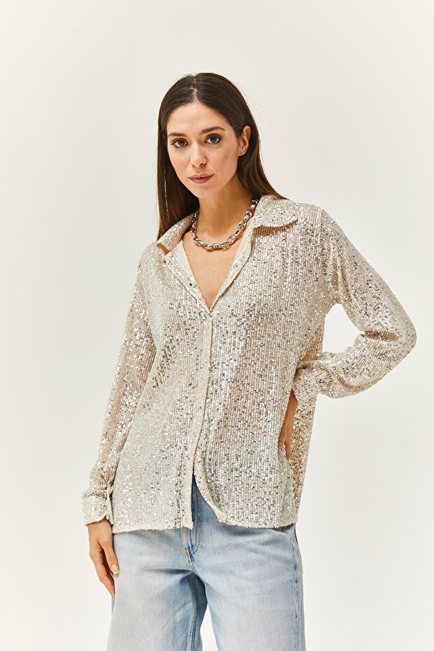 Women's Long Sleeve Sequined Shirt 2415-THL