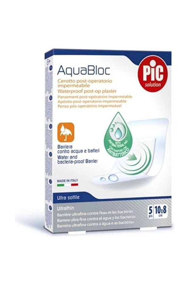 Solution Aquabloc - 5 Pack 10Cmx8Cm Waterproof Pad Wound Cover