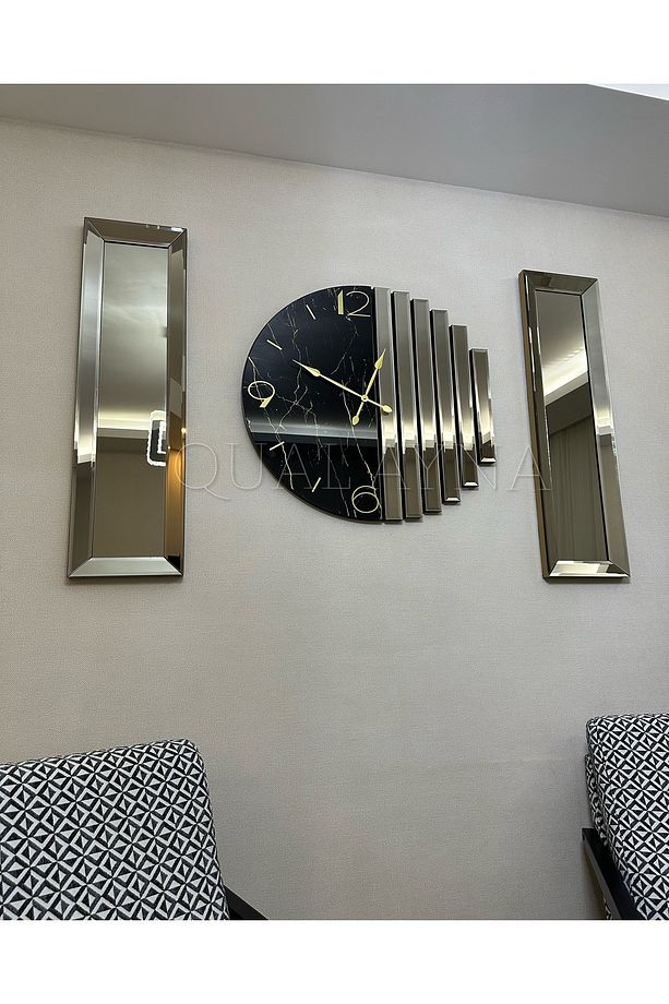 3’lü Bronz Aynalı Ritmik Saat Set - 4