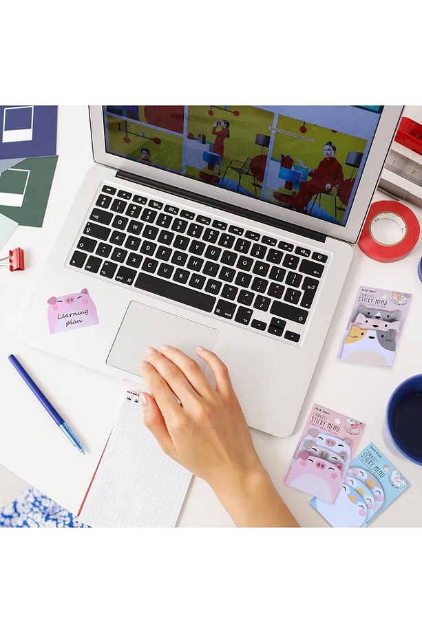 4 Adet (180 syf) Sevimli Hayvan Model Yapışkanlı Notlar, Post-it - 6