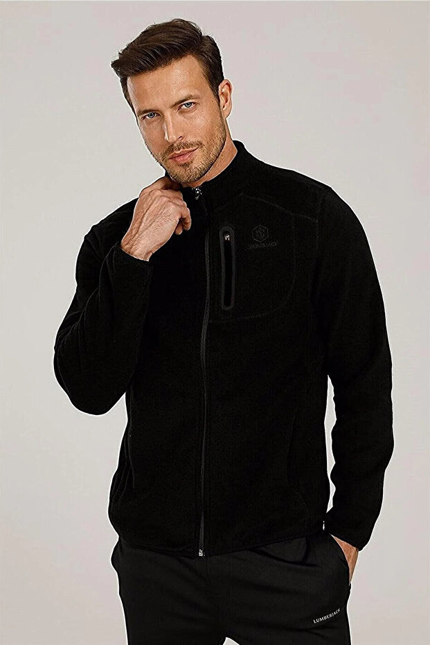 Zippered Nordic Black Men's Fleece 2snordıc2pr