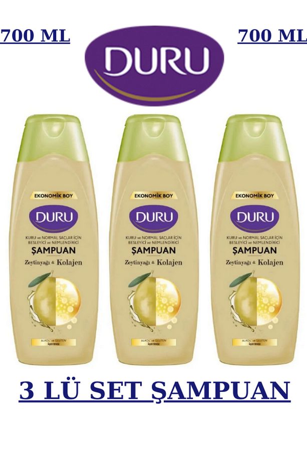 Kuru ve Normal Saçlar için Şampuan Zeytinyağı&Kolajen 700 ML 3 ADET - 1