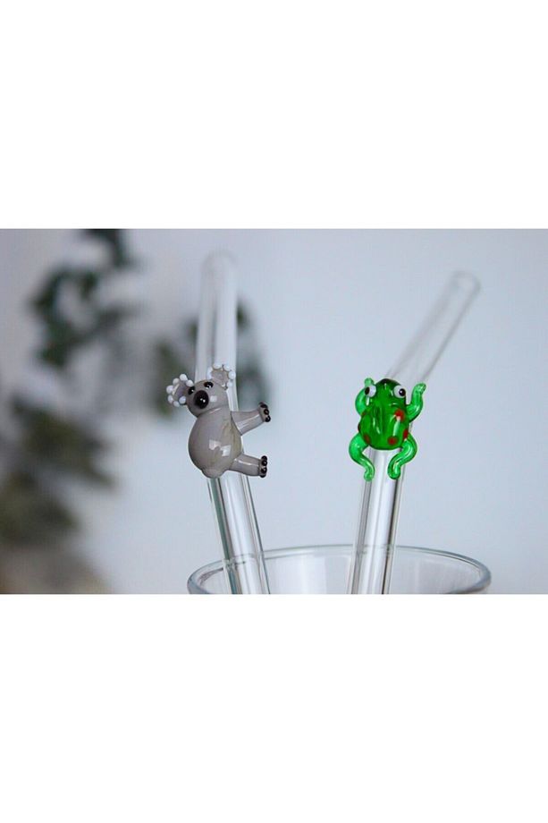 Karışık Hayvan Figürlü 6’lı Cam Pipet Set - 2