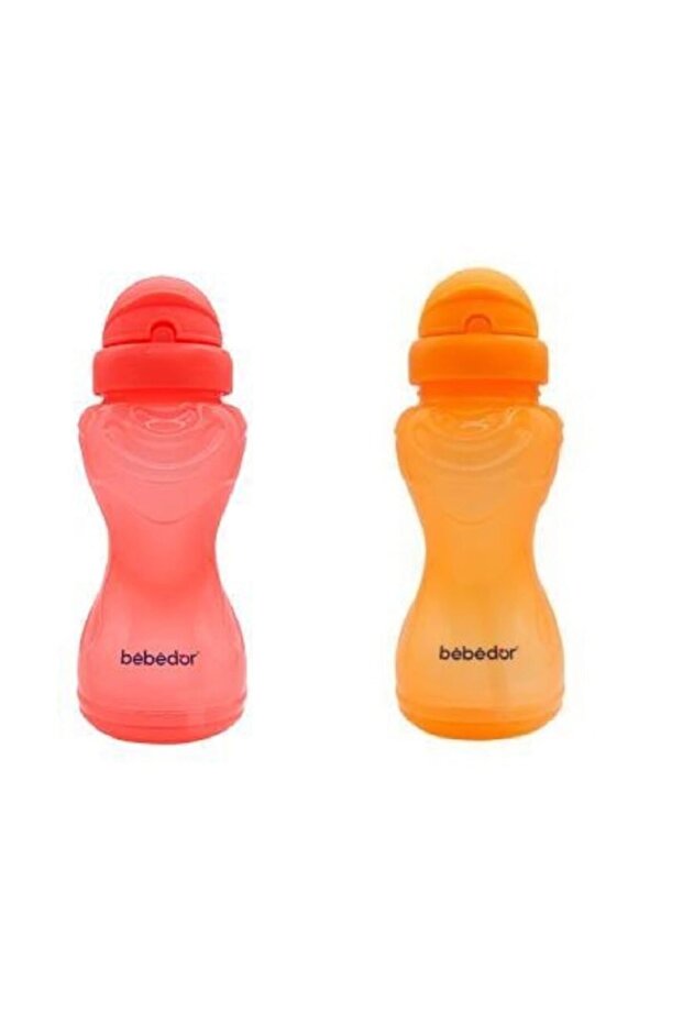 Orange Sporty Straw Drinker 330ml + Pink Sporty Straw Drinker 330ml -