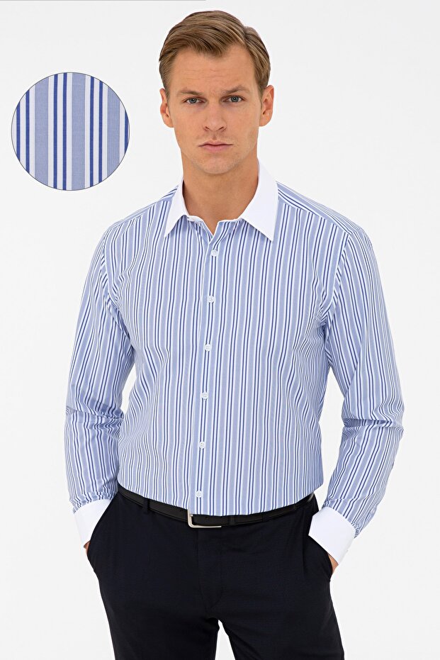 Navy Blue Slim Fit Shirt