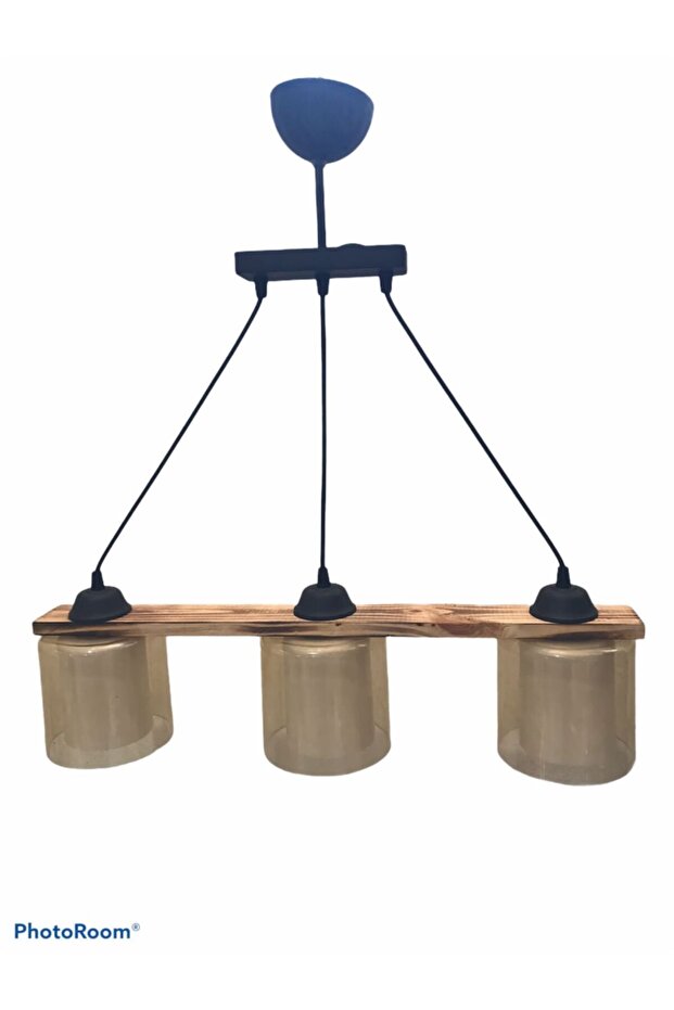 Sıralı Ahşap Avize 3'lü - 2