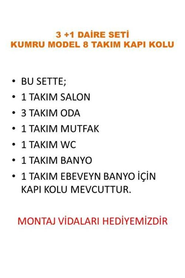 Kumru Nikel Staen 3+1 Daire Seti 8 Takım Kapı Kolu - 3