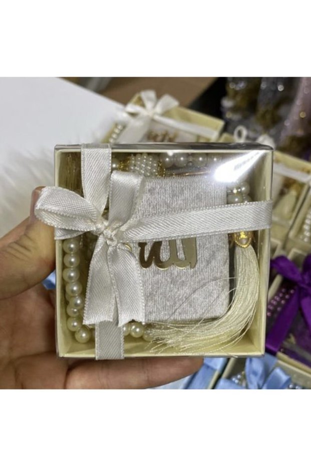 Mini Quran Prayer Beads Set Boxed Cream Color