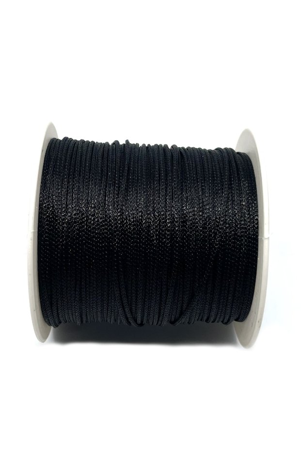 Macrame Parachute Rope 1 Mm 100 Meters Black Color, Jewelry Rope (1 Coil 100 Meters)