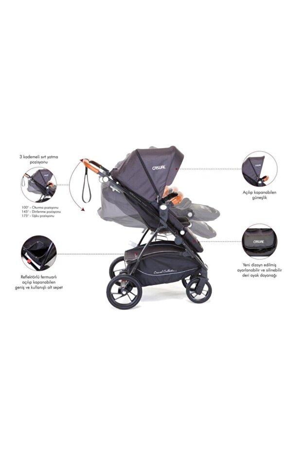 Cadillac Air Trona T/s Bebek Arabası Antrasit - 2