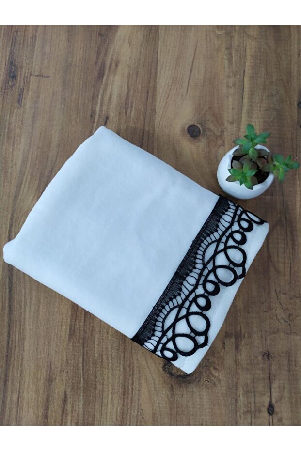 Ringed Black Cream Velvet Towel 50&90