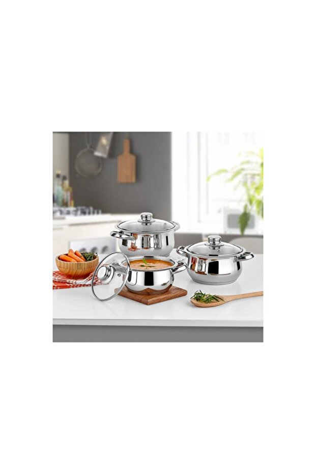 Çakır Stew Pot Set 6 Pieces Gülsan (WITH GLASS COVER)