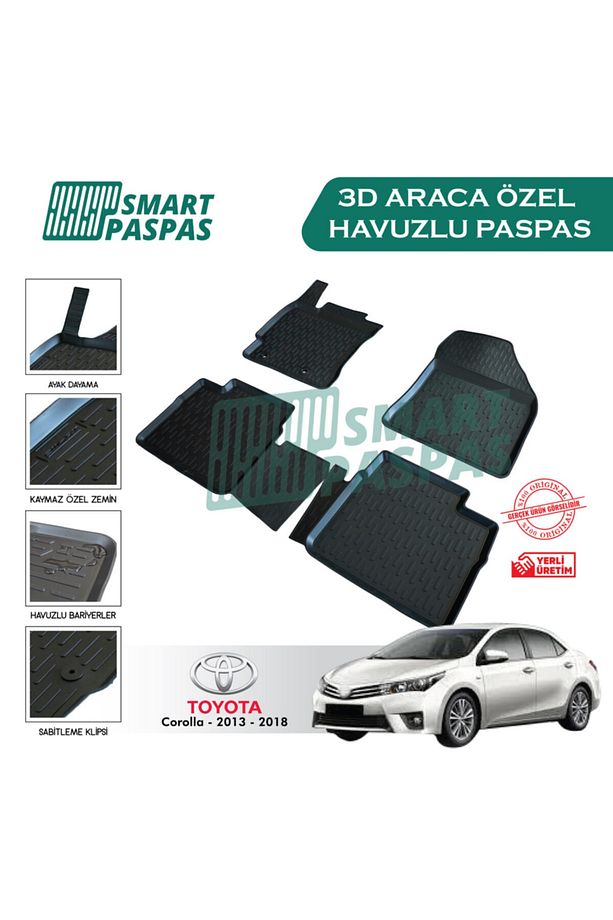 Toyata Corolla  2013-2018  3d Havuzlu Paspas - 1