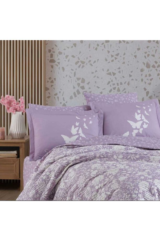 Hira Lila Tek Kişilik Poplin Kapitone Nevresim Takımı - 3