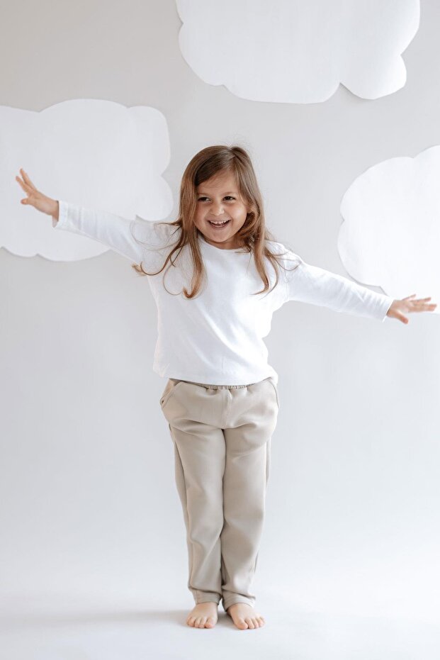 Kız Çocuk Düz Paça Eşofman Altı 870 Taş - 1